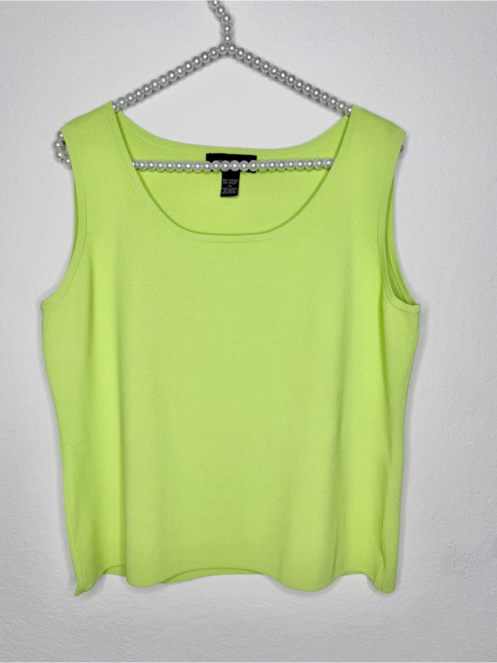 Vintage Cable & Gauge Neon Lime Scoop Neck Tank Top